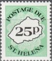 Numeral on outline map of St. Helena