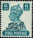 King George VI wearing Imperial Crown of India - overprinted