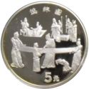 5 Yuan (Silk Road - People inspecting cloth)