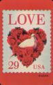 US Postal - Love, Dove in Hearth of Roses