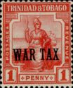 Seated Britannia - Overprinted 'WAR TAX'