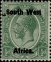 King George V, overprinted in English