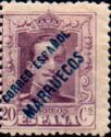King Alfonso XIII with Blue Overprint
