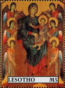 Virgin & Child Enthroned & Surrounded by Angels, by Cimabue