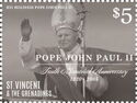 Pope John Paul II Holding Staff, Wearing Miter, Waving