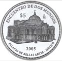 5 Pesos (6th Ibero-American Series: Architecture. Palace of Fine Arts)