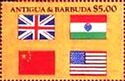 Flags of the UK, India, China and the USA