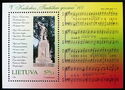 Text of Lithuanian National Anthem and Kudirka's Monument