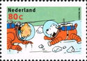 Tintin and Snowy Wearing Space Suits