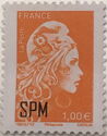 Marianne L'Engagée (Imprint Philaposte) overprinted SPM