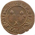 1 Denier Tournois (Henri III - X - Amiens)