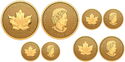 Various Dollars (Set Gold Fractional Maple leaf)