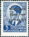 Yugoslavia Stamp Overprint "Montenegro..."