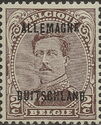 Overprint "ALLEMAGNE DUITSCHLAND" on King Albert I