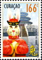Rabbit in Chinese costume with Temple of Heaven
