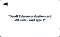 Saudi Telecom evaluation card 480 units - card type 1