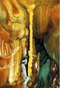 Staff Stalagmite (Perestroika Hall). Crimea. Mount Chetyr-Dag. Cave Mramornaya