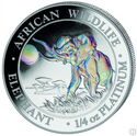 200 Shillings (African Wildlife - Elephant ¼ Oz. Platinum Hologram)