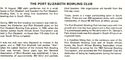 Centenary of the Port Elizabeth Bowling Club