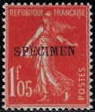 Semeuse fond plein overprinted "SPECIMEN"