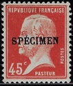 Type Pasteur surchargé "SPECIMEN"