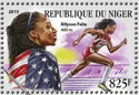 Allyson Felix and USA flag