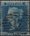 Queen Victoria - 2d Blue Plate 5 Alphabet 2