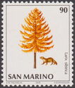 Marten (Martes sp.), Russian Larch (Larix sibirica)