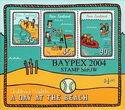 Baypex on Health 2004 A Day at the Beach souvenir sheet
