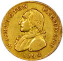 1 Dollar (1792 '$10' Contemporary Washington President Gold (Regular Strike))