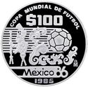 100 Pesos (FIFA World Cup 1986 - Silver 0.925)