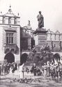 Kraków. Glowny Rynek with Monument to Adam Mickiewicz