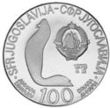 100 Dinara (8th Mediterranean Games at Split - emblem)