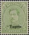 Overprint "Eupen" on King Albert I - Type I