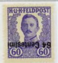 Emperor Karl I (1887-1922) overprinted in Centesimi