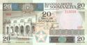 20 Shilin Soomaali/Somali Shillings