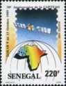 Stamp, Satellite, Globe and Map of Africa