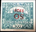 Hradcany at Prague - Upside-down overprint S O 1920
