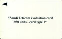 Saudi Telecom evaluation card 980 units - card type 1