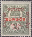 Red overprint: 'Magyar Nemzeti Kormány, Szeged, 1919.'