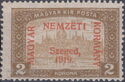 Red overprint: 'Magyar Nemzeti Kormány, Szeged, 1919.'