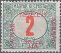 Red overprint: 'Magyar Nemzeti Kormány, Szeged, 1919.'