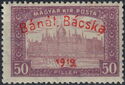 Red overprint: 'Bánát Bácska 1919'