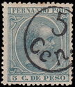 Alfonso XIII, overprinted in black