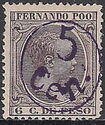 Alfonso XIII, overprinted in blue