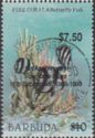 Fire Coral and Banded Butterfly Fish - Overprinted and Surch