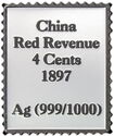 China / Red Revenue 4 Cents 1897
