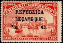Fleet of Vasco da Gama on the run - on Macao stamp