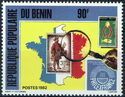TP No. 1285 of france on map TP No. 308 of dahomey
