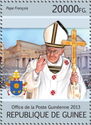 Pope holding a crucifix and Coat of arms